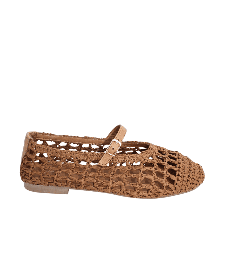 SHADDY Ballerina 375 Rafia Cuoio