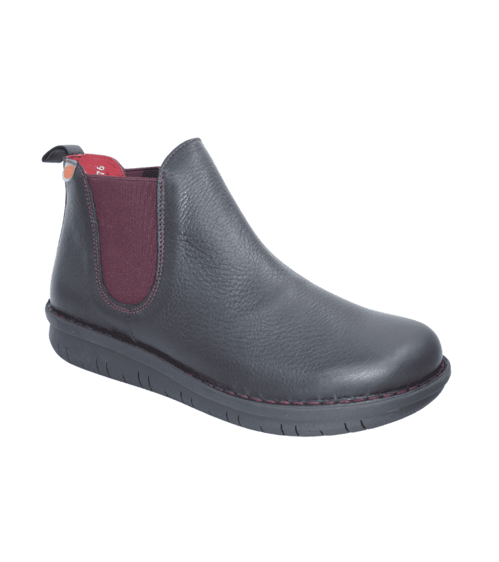 Jungla 8276 nero – Beatles donna in pelle con elastico bordeaux